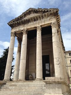 克罗地亚普拉，欧洲，克罗地亚普拉（Pula），建筑柱，旧遗址，古代，历史