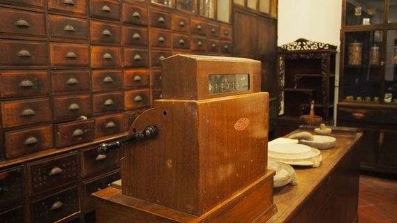 棕色, 木, 收银台, 桌子, 里面, 房间, 中文, 老