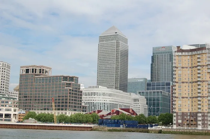 伦敦，城市，金丝雀码头，塔楼和村庄，建筑，城市场景，摩天大楼，城市景观
