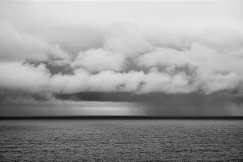 即将到来的风暴，风景，自然，云天，海，黑白，云景，风暴