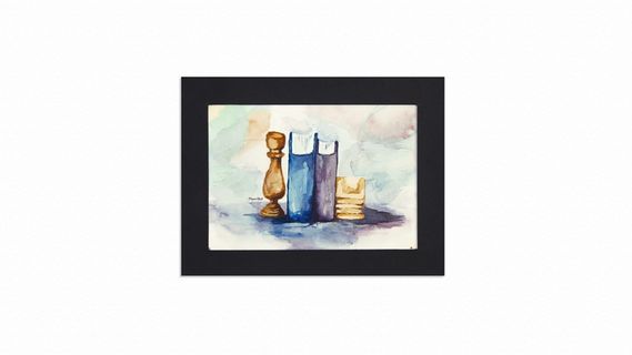 印度，班加罗尔，艺术家，黑色，框架，艺术，水彩画，水彩画