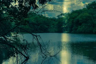 身体，水，蓝色，天空，风景，诗歌，黄昏，黑暗