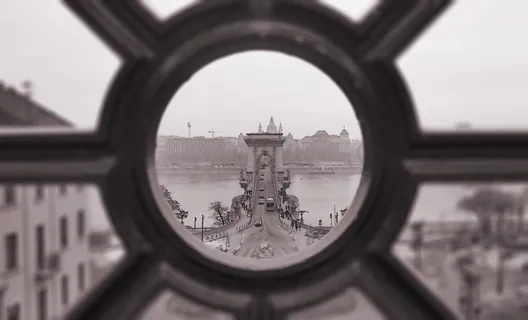 布达佩斯，匈牙利，széchenyi lánchíd，复古，丝网印刷，桥，背景，屏幕