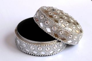 小饰物，盒子，装饰品，小饰物盒，银，礼物，开口，盖