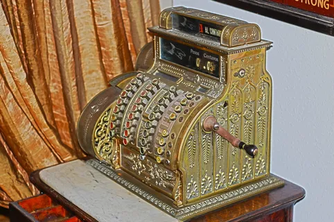 收银机，盒子，旧的，盒子收银机，古董，收藏家，机器，旧装饰品