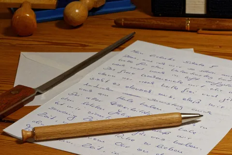 信件、笔、字、纸、信息、书写工具、邮票、办公室