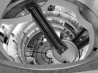 泰国，曼谷，曼谷艺术和文化中心，建筑，楼梯，建筑结构，室内，栏杆