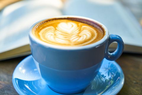 咖啡，蓝色，杯子，浓缩咖啡，咖啡杯，早上好，咖啡因，早上好