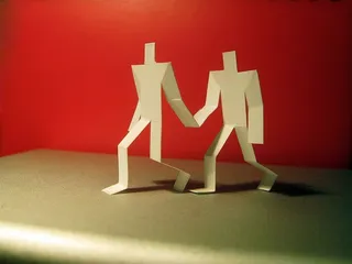 剪影、纸张、剪纸、情侣、红色、艺术、文化和娱乐、无人、室内