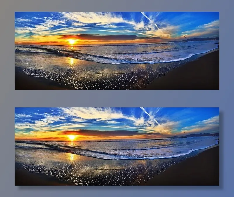 日落时蓝天下棕壤附近的水体