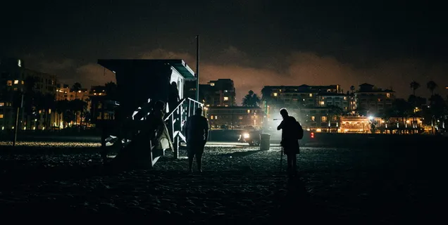 圣莫尼卡，美国，圣莫尼卡码头，日落，洛杉矶，美国，海滩，背光