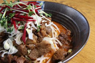 中国，韩国食品，糖醋猪肉，i，辛辣海鲜，韩国，食品，美味