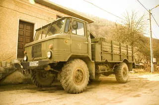 卡车、村庄、老旧、乡村、树木、越野、吉普车、车辆