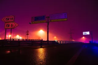 夜晚、道路、Mkad、灯光、俄罗斯大都市、交通、建筑