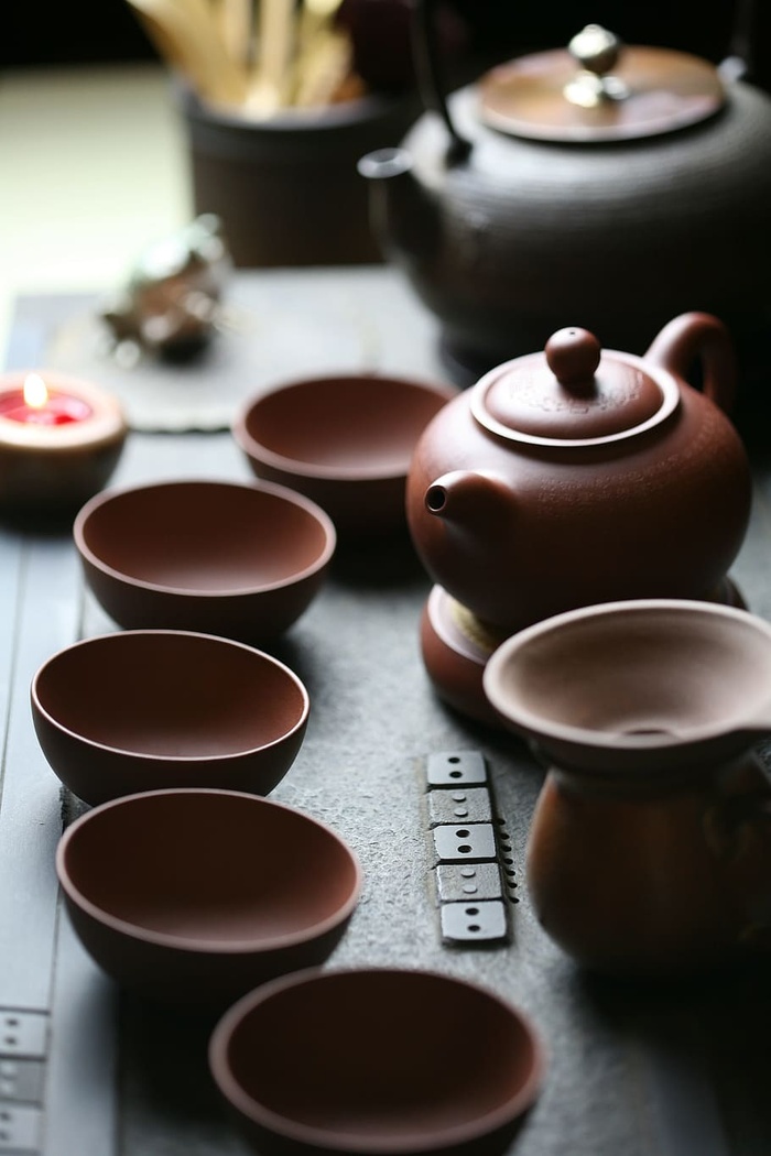 棕色，茶，套装，摄影，茶壶，茶杯，禅宗，室内
