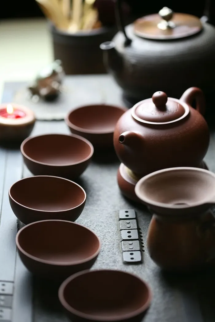 棕色，茶，套装，摄影，茶壶，茶杯，禅宗，室内