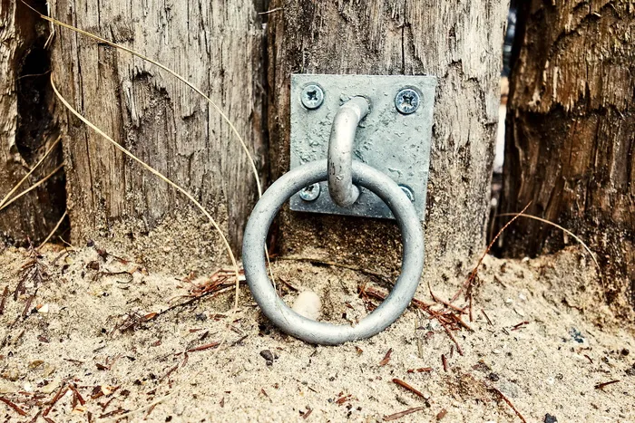 环，铁环，紧固环，连接，领带，航海，金属，特写