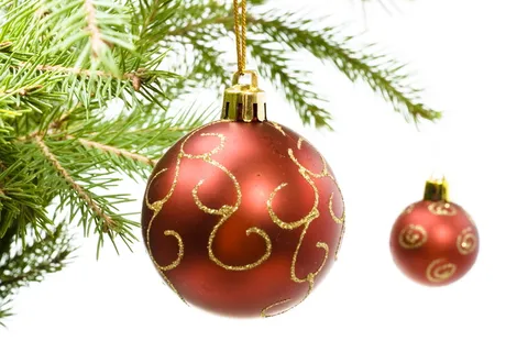 球, 树枝, 树, 饰品, 红色, 绿色, 松树, 云杉