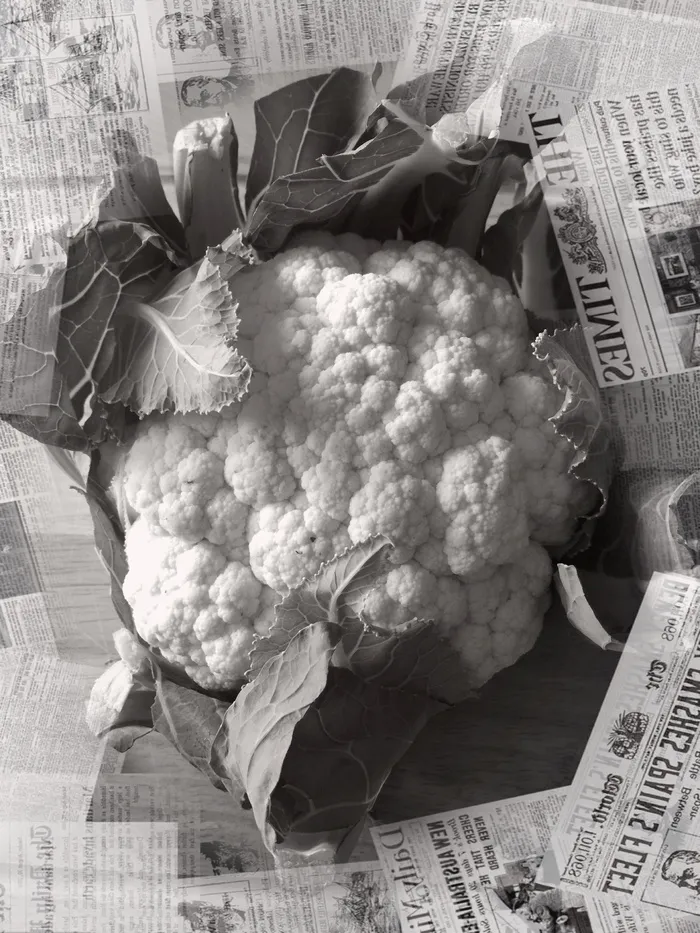 菜花，蔬菜，食物，吃，纸，特写，没有人，报纸