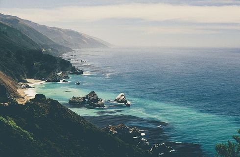 俄勒冈州班顿海滩鸟瞰图