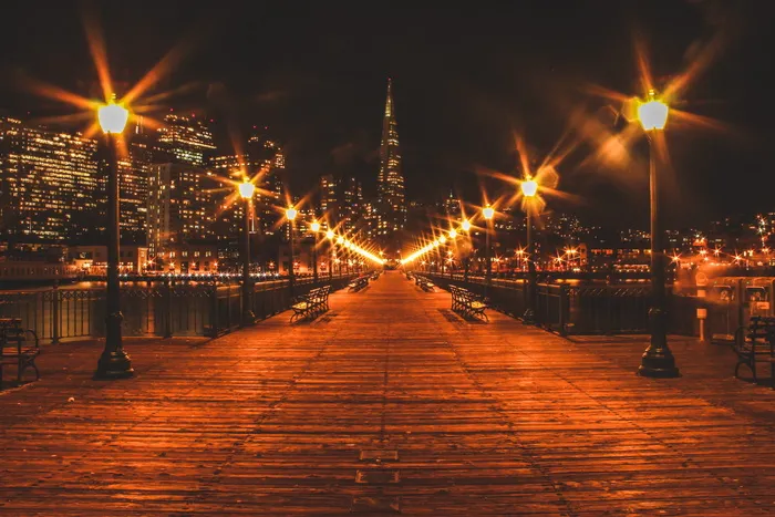 建设, 水, 码头, 海滨, 桥, 木栈道, 旧金山, 码头