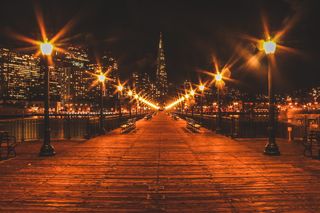 建设, 水, 码头, 海滨, 桥, 木栈道, 旧金山, 码头