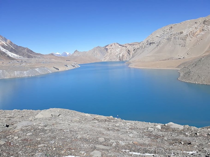 尼泊尔Tilicho湖景观。