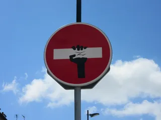 面板, 路标, 标志, 手, 绘图, 禁止进入, clet, 天空