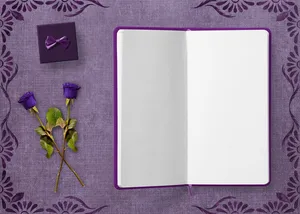 紫色、笔记本、玫瑰、日记、礼物、相框、花朵、背景