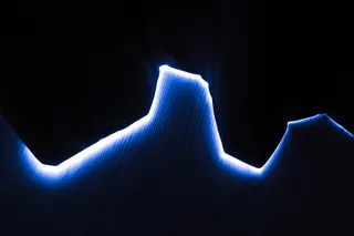 蓝色，图形，工作室快照，黑色背景，带照明，抽象，形状，没有人