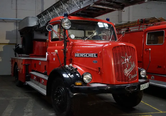 火，老，博物馆，消防车，老定时器，删除，亨舍尔，转台梯