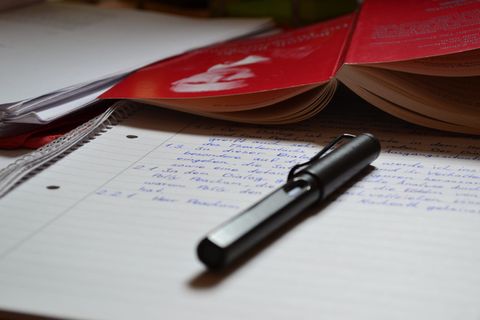 黑色、钢笔、白色、直纹、填充物、桌子、纸张、学院