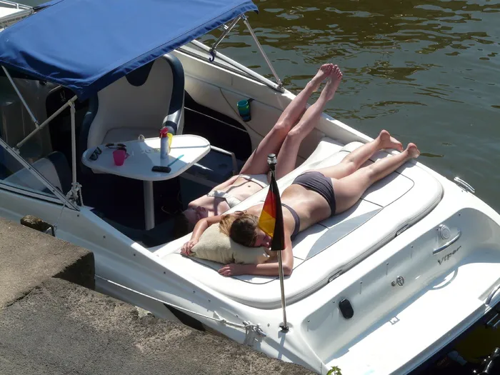 阳光，阳光，靴子，日光浴，泳衣，女孩，美丽，阳光明媚的一天