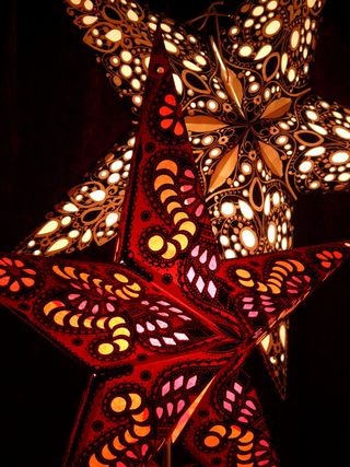 一品红，星星，圣诞，灯，圣诞装饰品，照明，外观，艺术和工艺