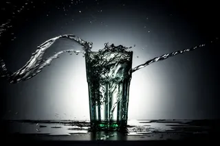 水、暗、玻璃、模糊、特写、聚焦、运动、溢出