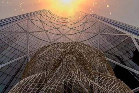 玻璃高层建筑低角度照片