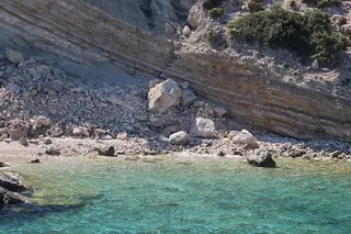 蓝色，水，灰色，巨石，白天，岩石，海岸，大海