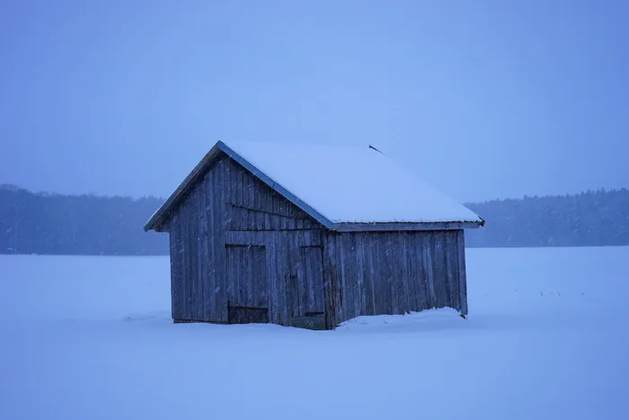小屋，降雪，雪，小木屋，鳞片，冬天，寒冷，霜冻