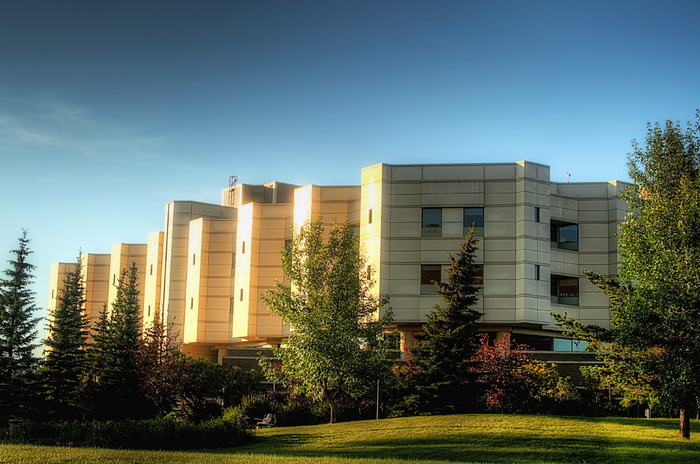 建筑立面, 医院, 埃德蒙顿, 加拿大, 医疗中心, 构建, 体系结构, 天空