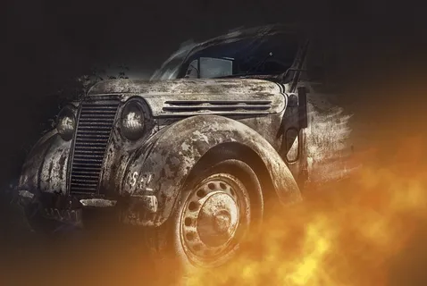 灰色汽车插图, 汽车, 雷诺 Juvaquatre, PKW, 老, 稀有, 法国