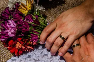 联盟，婚姻，花束，casal，联合，新郎，花，开花植物