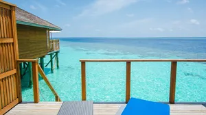 海，海滩，水，云，美丽，蓝色，平房，海岸