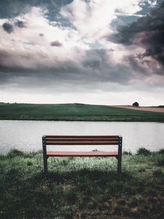 捷克，特纳瓦，长凳，云，云，风暴，黑暗，水