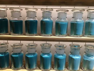 蓝色，瓶子，瓶子，绿色，颜料，粉末，蓝色，瓶子，绿色，cplor