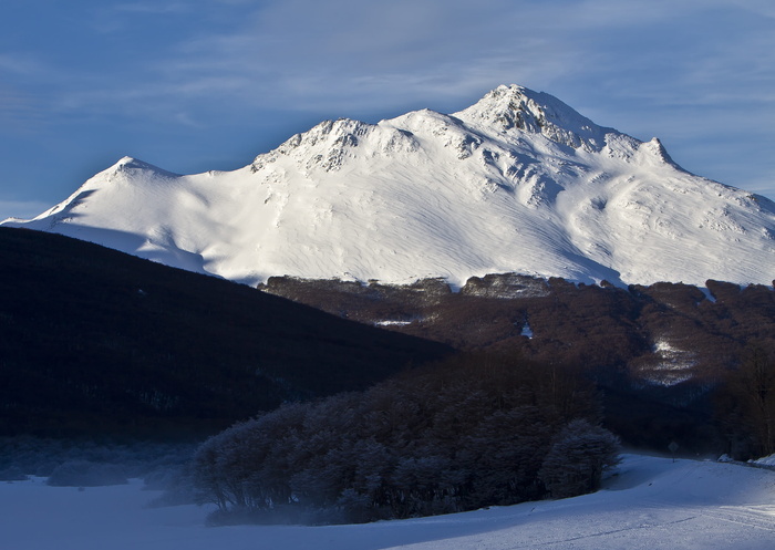 乌斯怀亚、巴吞尼亚、蓝色、雪、山、寒冷的温度、冬天、风景-自然