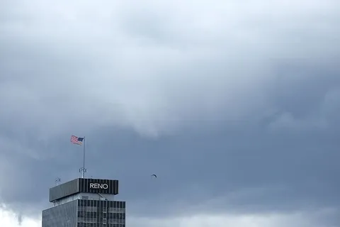 里诺，美国，平静，建筑，城市，内华达州，建筑，旗帜