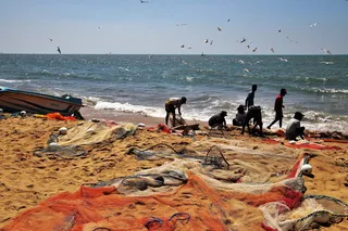 海洋, 海滩, 渔夫, 网络, 沙子, 人, 工作, 交通