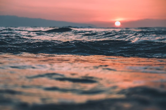 日落时的海洋，呼吸。，呼吸，太阳，日落，海洋，海洋，太阳