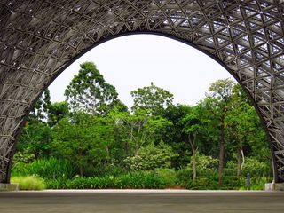 海湾花园，新加坡，码头，植物，树木，拱门，建筑，自然
