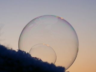 肥皂泡，冬天，雪，冬天，寒冷，球，泡泡，泽